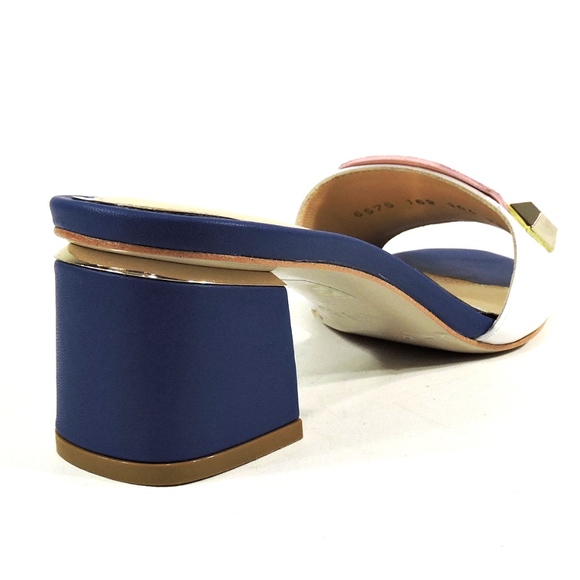 LEATHER WOMEN'S MULTICOLORED MULES - Picture 4 of 8